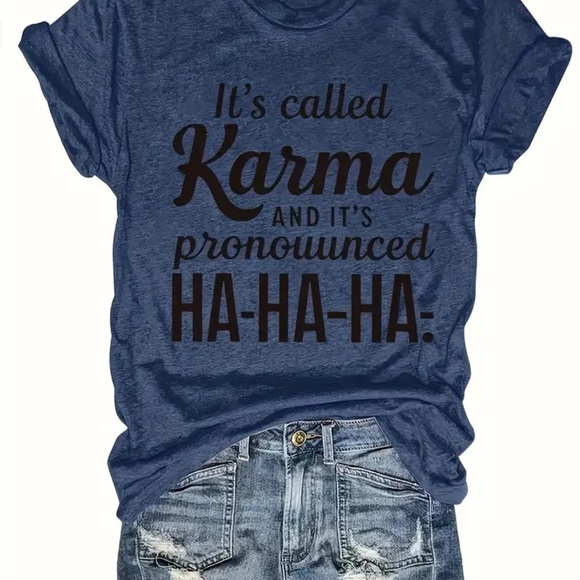 Blue Graphic karma T-Shirt - Picture 5 of 5